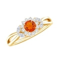thumbnail image 1 of Rosec Jewels Fire Opal Flower Engagement Ring with Diamond for Women, 18K Yellow Gold, US 10.50, 1 of 9