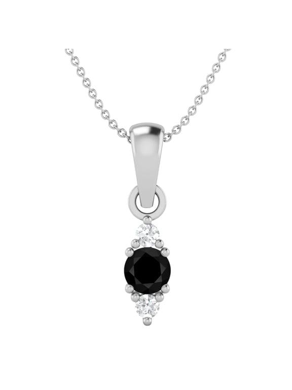 4 MM Round Natural Black Spinel 925 Silver Classic Delicate Women Valentines Day Gifts Necklace
