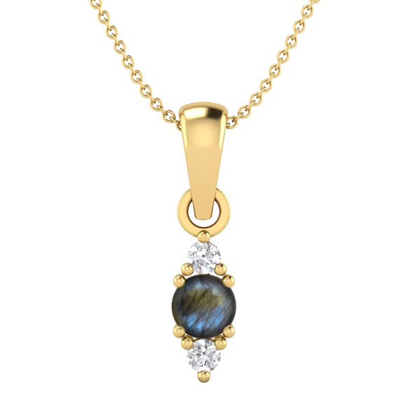 4 MM Round Natural Labradorite 925 Silver Gold Vermeil Classic Delicate Women Valentines Day Gifts Necklace