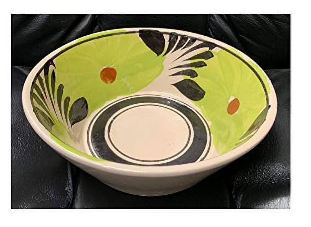 4-Made in Mexico Grande Liso Plato Hondo Para Menudo Caldo Pozole Sopa Pozolero Ceramico Cazo Casserole Dish Serving Bowl Soup Cereal Beans Rice Stew Mole Frijol Carnitas 8.5" Mexicana