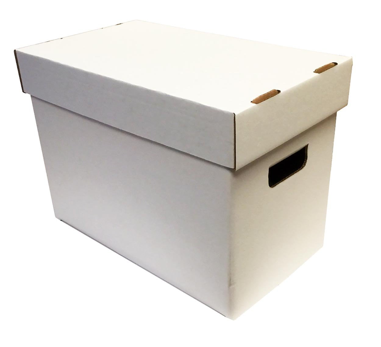 White Double Thickness Cardboard Magazine Storage Box Set