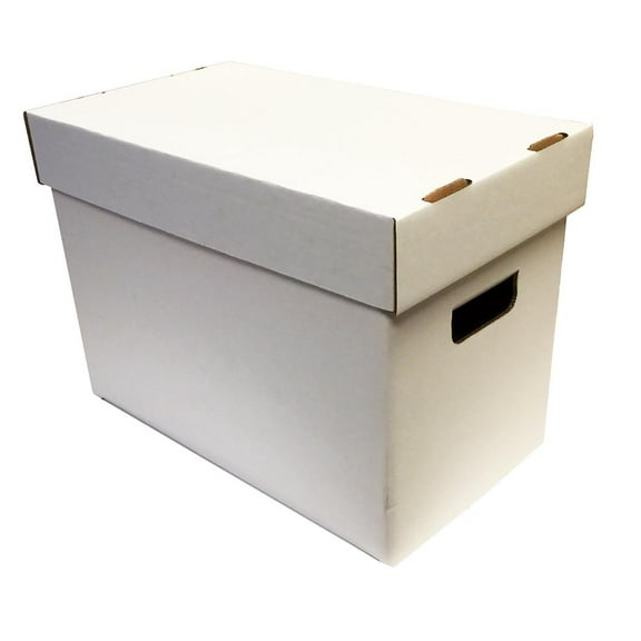 (4) Magazine Cardboard Storage Boxes - WHITE without Graphics by Max Pro