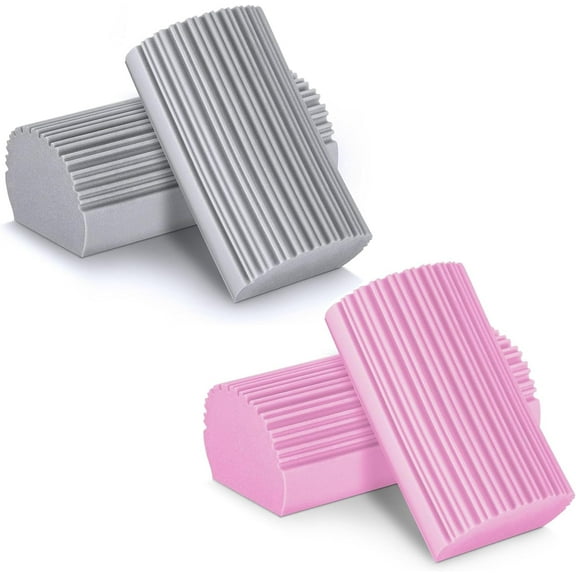 4 , Magic Cleaning Sponge Baseboard Cleaner Tool, Dusters for Baseboards, Vents, Mirrors, Ceiling Fan & Cobweb, No Dust Flying and Spreading