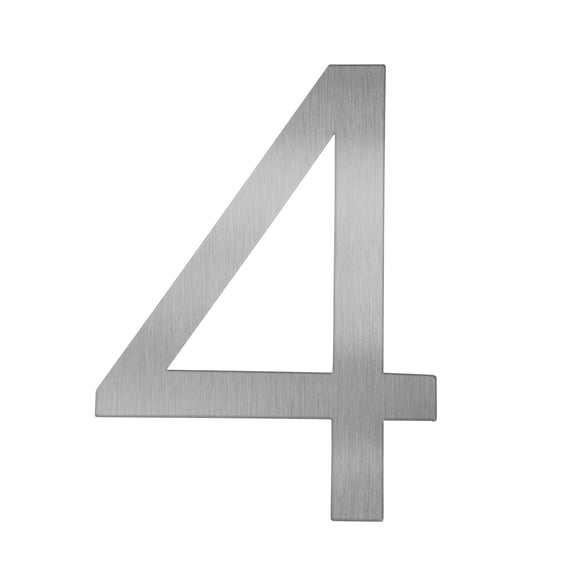 Adoorn 4 Inch Mailbox Numbers - Number 4, Silver Color, Each Sold Individually, Premium Metal Self Stick Address Numbers, Weatherproof Mailbox Numbers for Outside