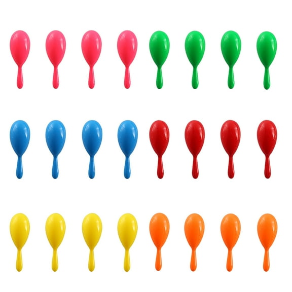 4'' Maracas for Kids Neon Colorful Bulk Party Favors, 24 Pack