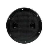 ISURE MARINE 4" Marine Black Circular Non Slip Inspection Deck Plate Hatch w/Detachable Cover for Access Boat RV