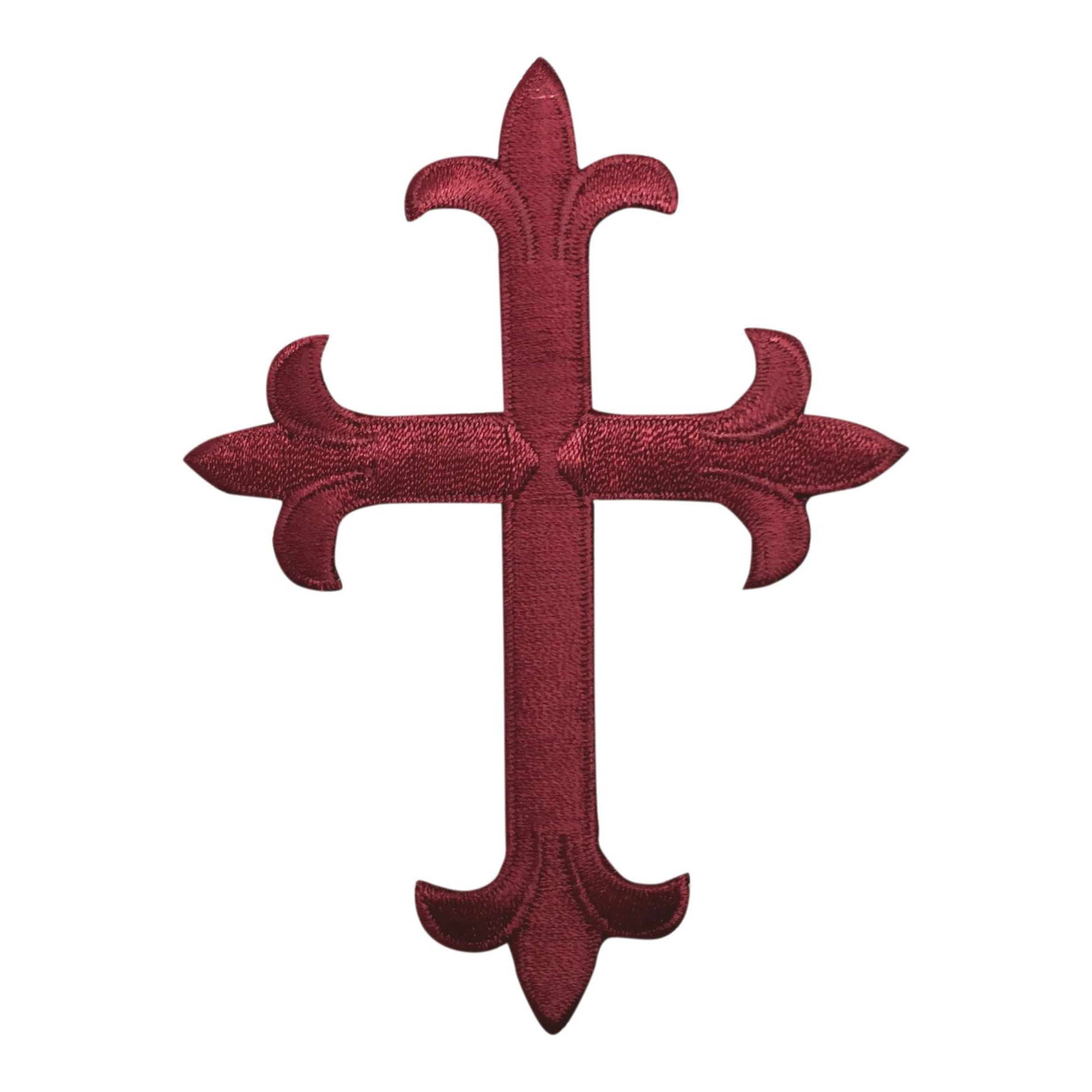 Pink Christian Cross Patch, Religious Cross Patches