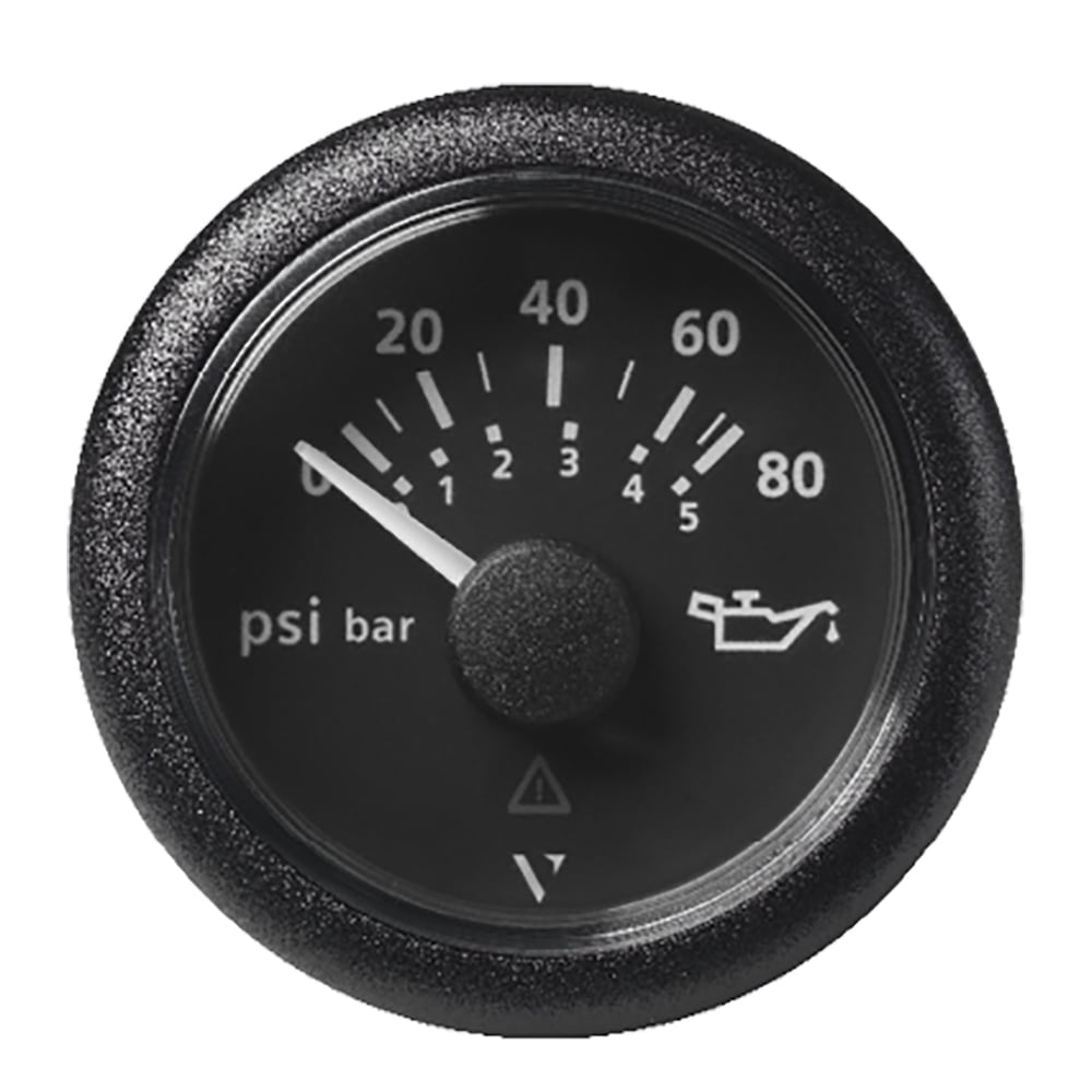 4" Matte Black VDO Marine 52 Millimeters Viewline Oil Pressure Gauge