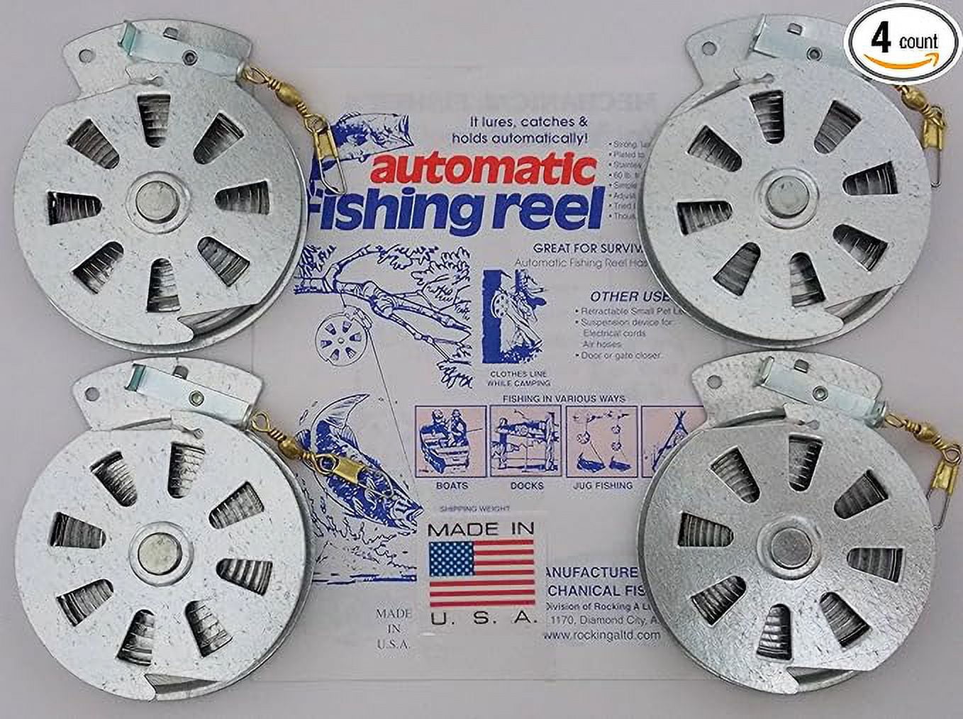 4 Mechanical Fisher's Yo Yo Fishing Reels Package of 4 Reels Yoyo