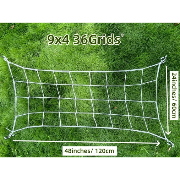 4'' Mesh Trellis Netting for Grow Tents Plant Support Elastic ScrOG/ LST/ HST Net with Hooks Grow Box Kit Low Stress Training