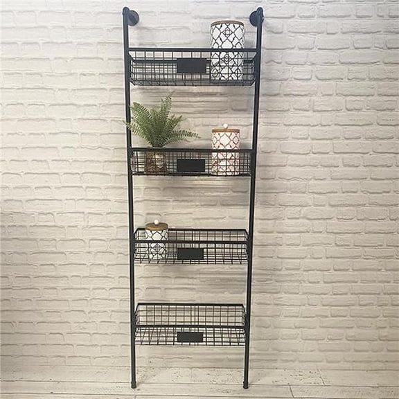 4 Metal Baskets Wall Shelves