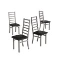 thumbnail image 1 of 4 Metal Dining Chair , Grey Tone, High Back, Armless, Pu Leather Seat Filling, Stable Steel Leg Support, For Home Chairs, Cushion, Decor, 1 of 5