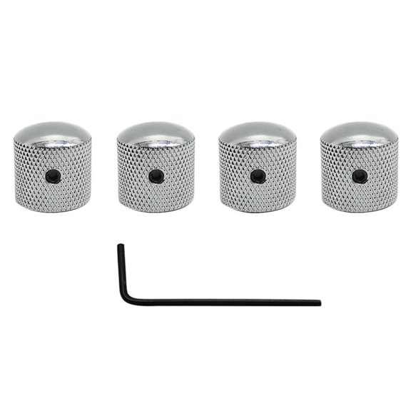 4 Metal Dome Control Knob for Electric Guitar Pots Volume Button