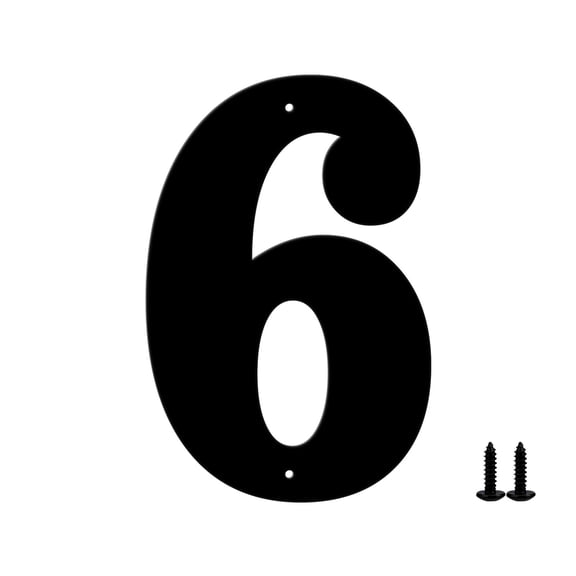 4 IN Metal House Numbers, House Address Letters and Numbers for Outside Signs, Metal Letters Door Numbers Signage Street Address Plaque for Garden Door Mailbox Decor (Number 6)