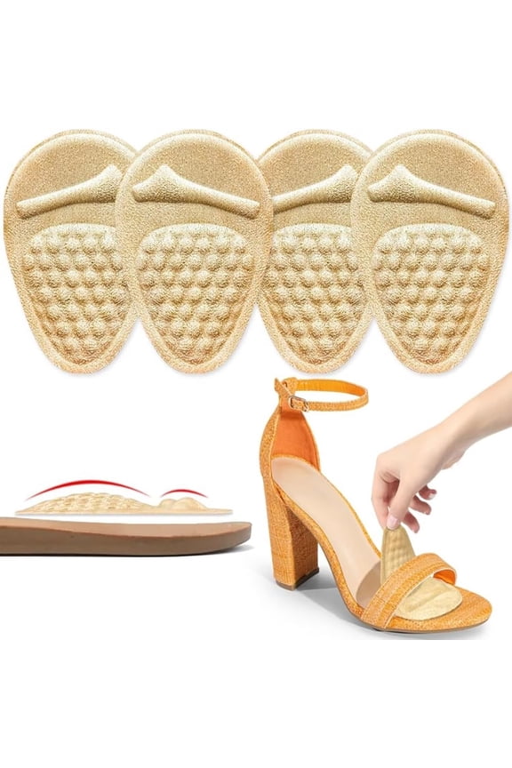 4 Metatarsal Pads for Women Anti Sliding Pads for Open Toe Shoes. Ball of Foot Cushions for Women High Heel All Day Pain Relief High Heel Comfort Pads D233
