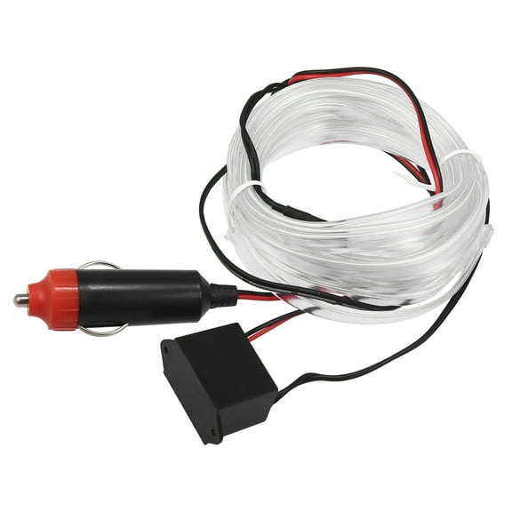 4 Meter/13ft Neon EL Wire String Strip Ice Blue Cold Light Glow Strip with Cigarette Lighter for Car Interior Decoration