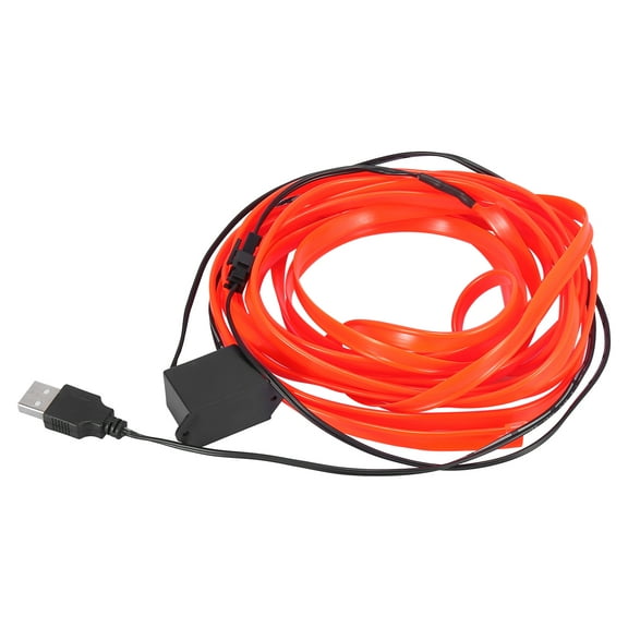 4 Meter/13ft USB Neon EL Wire String Strip Red Cold Light Glow String Strip Set for Car