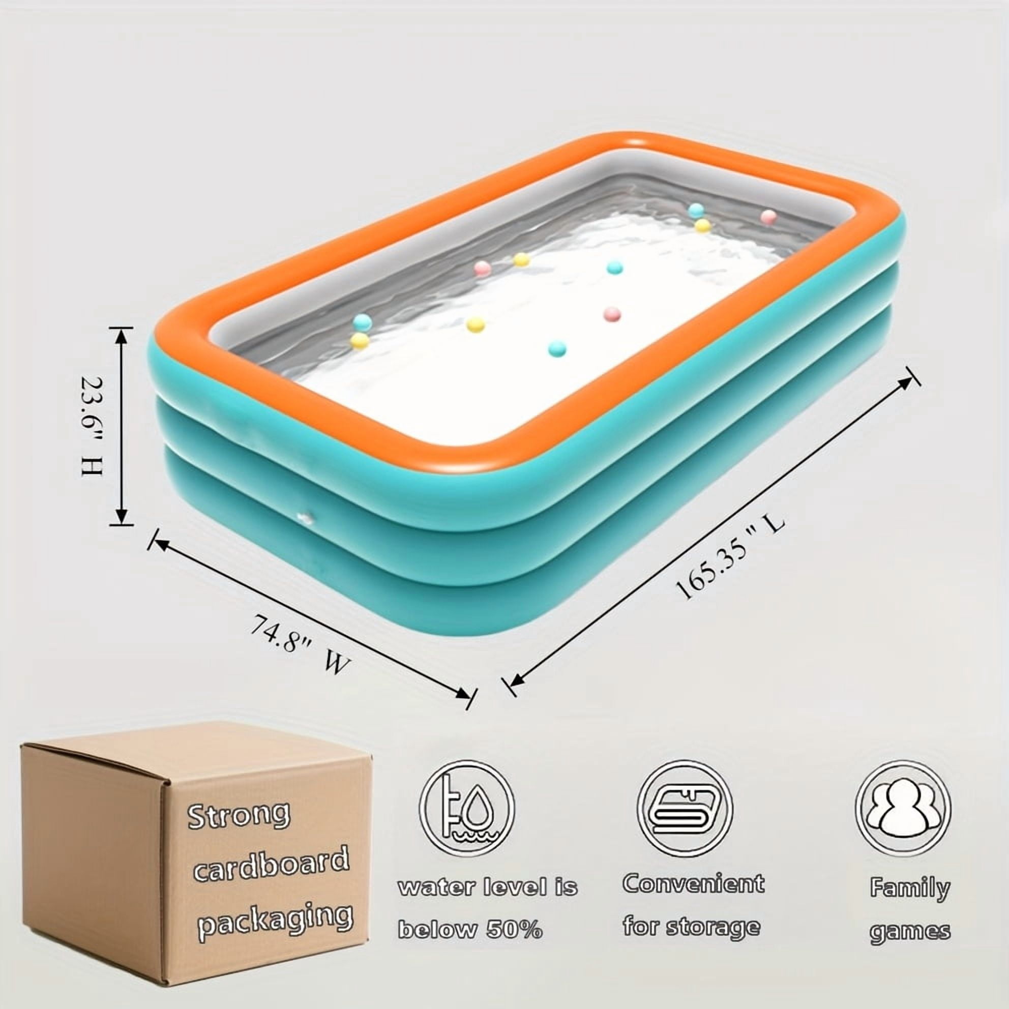 4-Meter Inflatable Household Swimming Pool, Thick PVC, Quick-Open Outdoor Pool for Yard Parties
