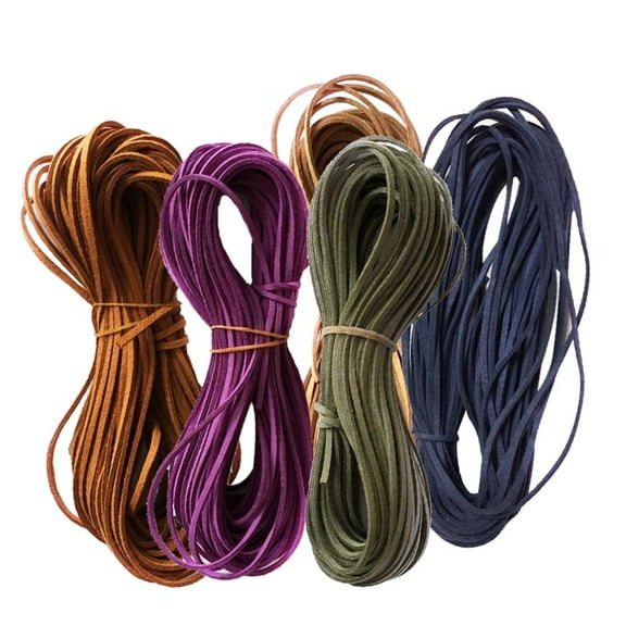 4 Meters 2.6mm Flat Faux Suede Velvet Leather Cord DIY Strings Ropes Threads