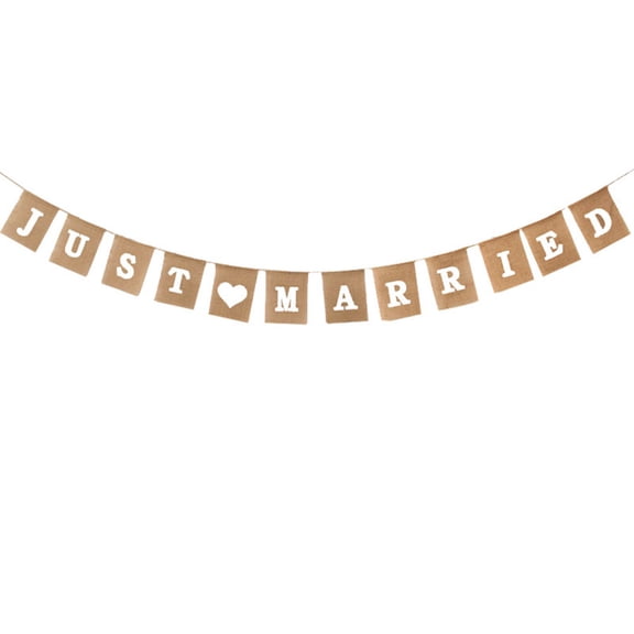 4 Meter Burlap Wedding Banner Garland with Flags Bunting Signs for Reception Party Photo Booth Decorations