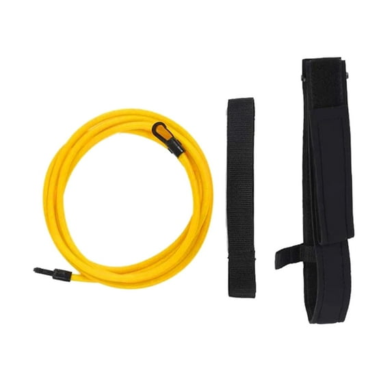 4 Meters Swim Resistance Training Belt with Adjustable Waist Belt Swimming Elastic Tether for Children Adults Pool Swim Yellow 10mm