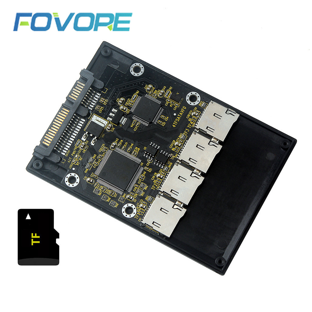 4 Micro SD TF Card to 22pin SATA adapter card 2.5" hdd enclosure with