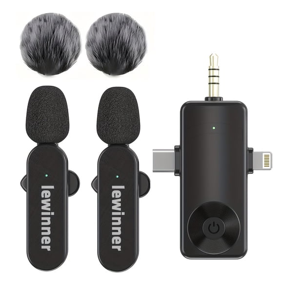 4 Microphone Wireless Lavalier Microphone, Three In One Receiver, Intelligent Noise Reduction, Supports Mobile Phones, Computers, Cameras, And Speakers. Can Be Used For Recording, Live Strea