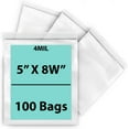 thumbnail image 1 of 4 Mil Clear Reclosable White Block Zip Poly Bags - 5 x 8 W & (100 Bags), 1 of 7