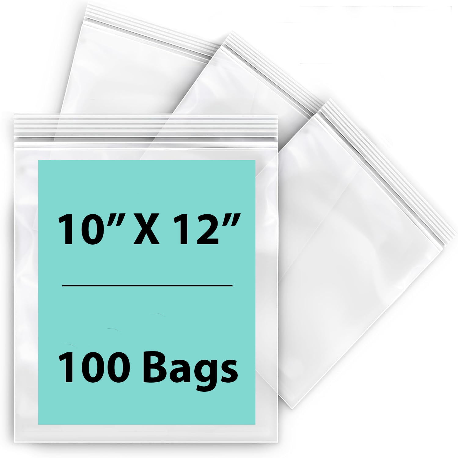 4 Mil Clear Reclosable Zipper Poly Bags with Resealable Zip Top Lock 12 x 12 1000 Bags Walmart