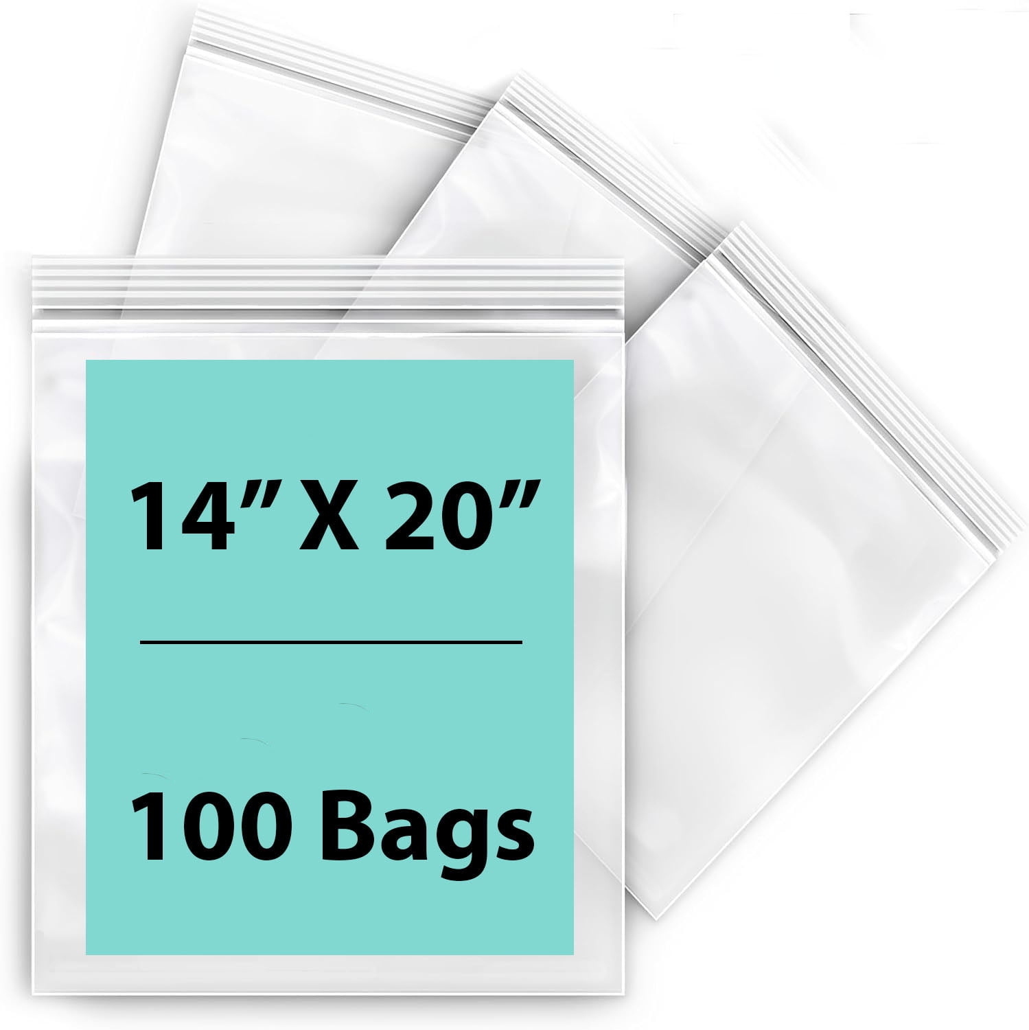 4 Mil Clear Reclosable Zipper Poly Bags with Resealable Zip Top Lock -14 x  20- (100 Bags) - Walmart.com