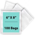 thumbnail image 1 of 4 Mil Clear Reclosable Zipper Poly Bags with Resealable Zip Top Lock -6 x 8- (100 Bags), 1 of 7