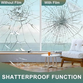 4 Mil Clear Window Security Film, 17.7 inches x 6.56 Feet Self-Adhesive Explosion-Proof Protection Film for Glass Windows, Doors and Mirrors, Shatterproof and Burglary-Resistant, for Children, Pets a