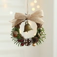 thumbnail image 1 of 4" Mini Christmas Wreath,Christmas Cabinet Wreath for Kitchen with Bows,Pinecones,Nuts,Berries and Bell - Small Hanging Artificial Wreath for Window Home Chair Front Door Wall Indoor Outdoor,Beige, 1 of 4