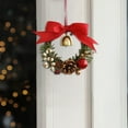thumbnail image 1 of 4" Mini Christmas Wreath,Christmas Cabinet Wreath for Kitchen with Bows,Pinecones,Nuts,Berries and Bell - Small Hanging Artificial Wreath for Window Home Chair Front Door Wall Indoor Outdoor,Red, 1 of 4
