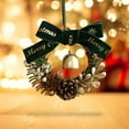 thumbnail image 1 of 4" Mini Christmas Wreath,Christmas Cabinet Wreath for Kitchen with Bows,Pinecones,Nuts,Berries and Bell - Small Hanging Artificial Wreath for Window Home Chair Front Door Wall Indoor Outdoor,Green, 1 of 4