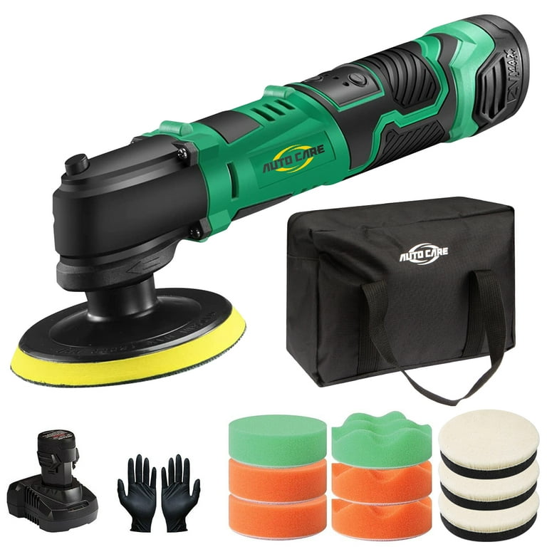 4 Mini Cordless Car Polisher Rotary Buffer Kit with Battery for Waxer,  600-3000 RPM, 5-Speeds 