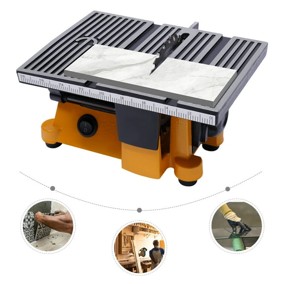 4" Mini Electric Table Saw, Knob Adjustment, DC Motor, Metal Table Saw Machine for Wood Cutting 90W 4500RPM
