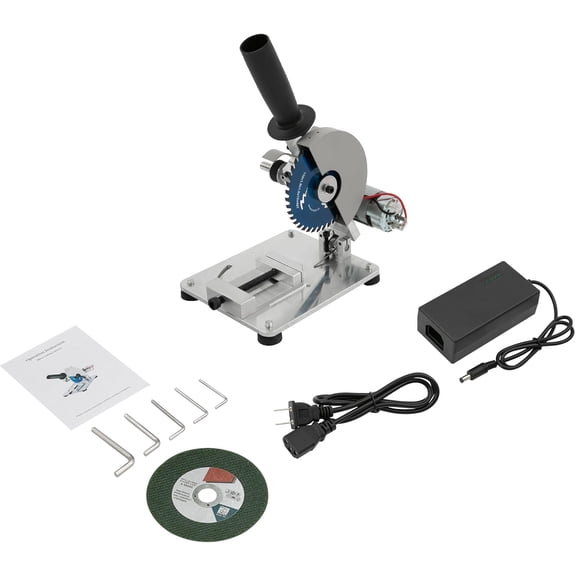 4" Mini Table Saw, 110V 0-45 Adjustable Multipurpose Portable Tabletop Machine with Protective Cover and Blades, 9000R/Min Miter Saw for Arts Crafts Cutting Wood, Metal, Plastic