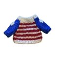 thumbnail image 1 of 4” Mini Usa Flag Patriotic Independence Day Doll Knit Sweater 4th July Fits Small Plush Stuffed Animal New, 1 of 1
