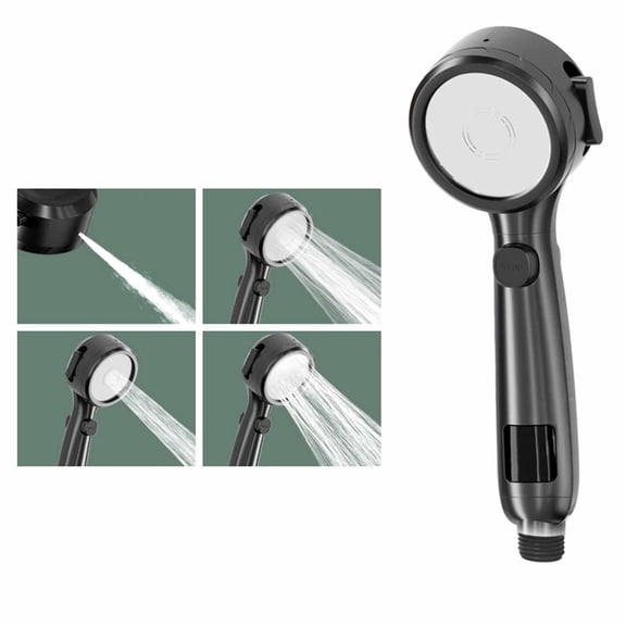 4‑Mode Pressurized Handheld Shower Head with ON/OFF Switch & LED Temperature Display, Water Saving High Pressure ABS Shower, Anti‑Clog Nozzle for Bathroom Home Hotel
