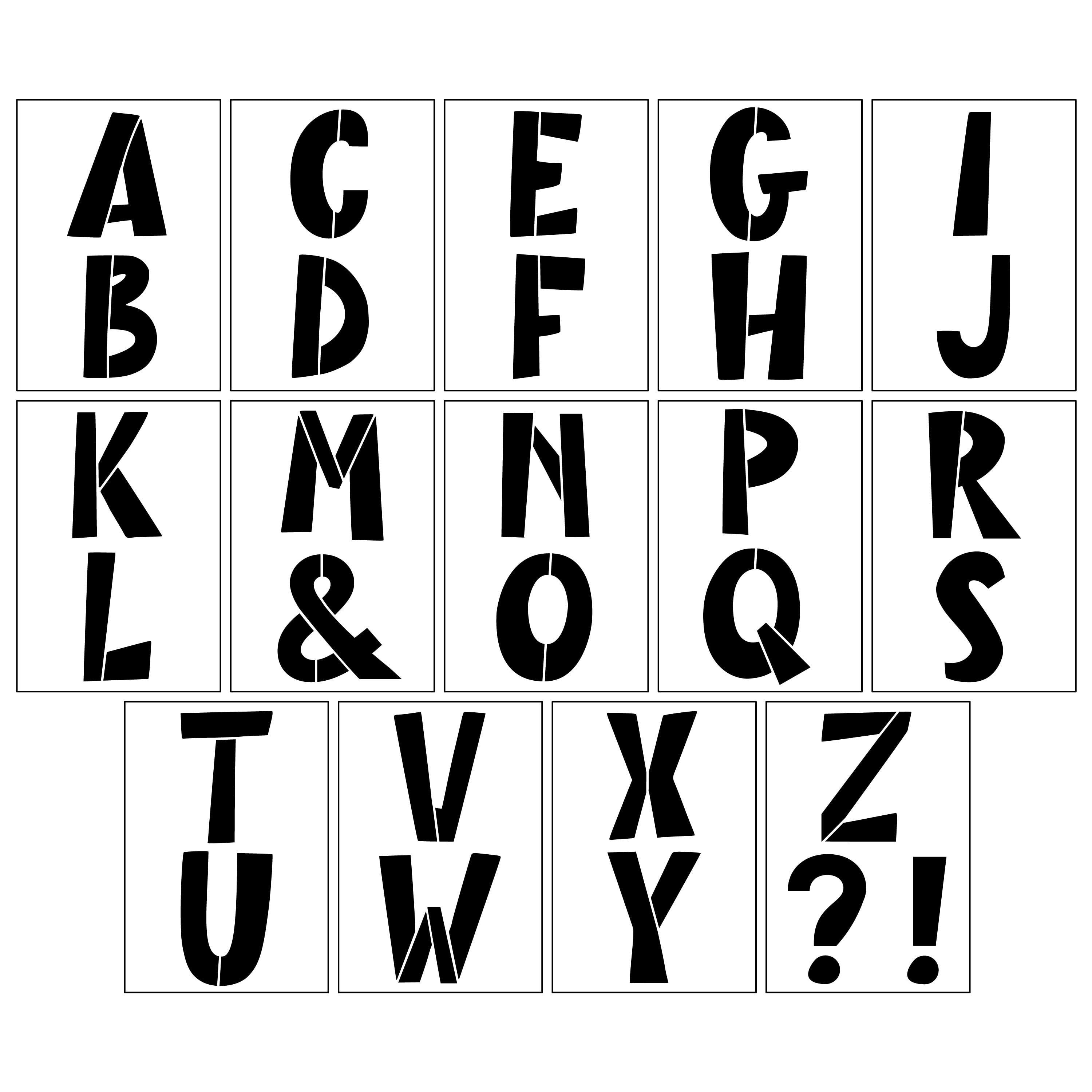 Craft Smart 4" Modern Alphabet Stencils - Reusable Plastic, 29 Designs per Pack, 14 Sheets Each - Ideal for DIY Crafts, Decor, Furniture & Gifts, 6 Pack