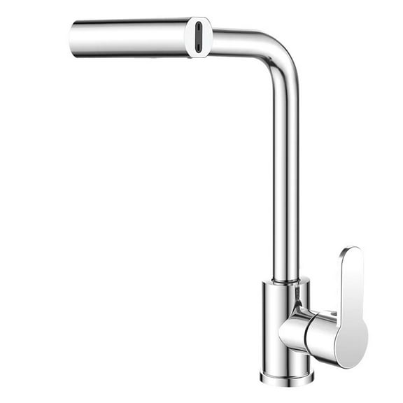 4 Modes Waterfall Kitchen Faucet, Stream Sprayer Stainless Steel Hot Cold Single Hole Deck Mounted Water Sink Mixer Wash Tap
