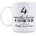 thumbnail image 1 of 4 Month Anniversary Mugs for Girlfriend Boyfriend - Four Month Anniversary Mug for Him Her Couple Lovers - 4 Months Down A Lifetime To Go Happy Anniversary Mug - 11 oz Coffee Mug, 1 of 7