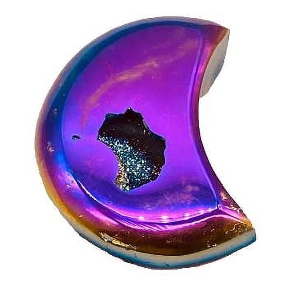 4" Moon Rainbow Druse Agate Geode | Trending Now