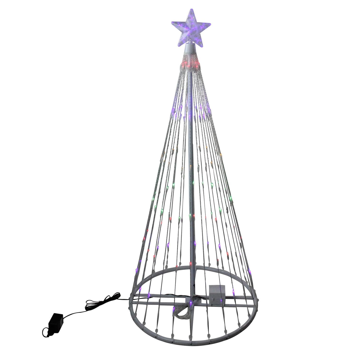 4' MultiColor LED Light Show Cone Christmas Tree Lighted Yard Art