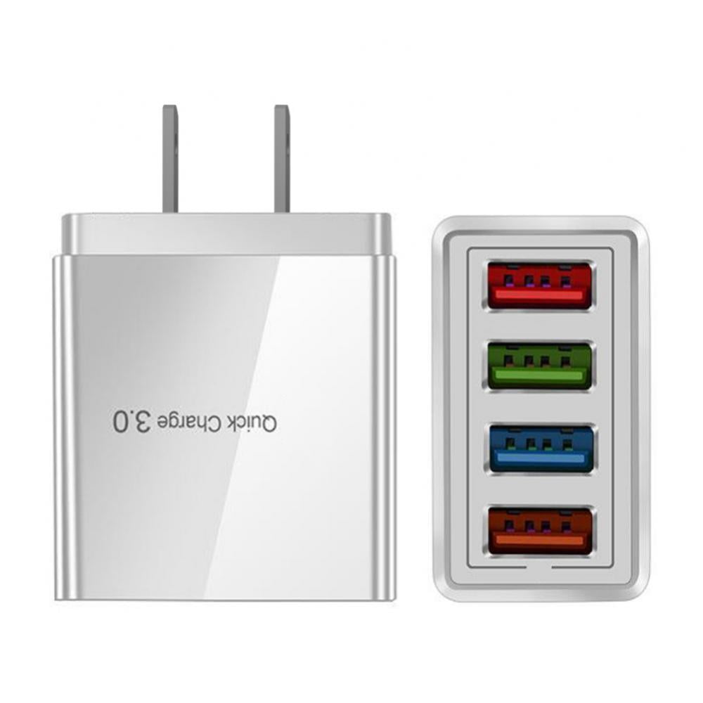 4 MultiPort Quick Charge 3.0 Fast Wall Charger USB Hub Power Adapter