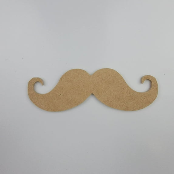 4" Mustache, Unfinished Wood Art Shape by Wooden Craft Cutouts