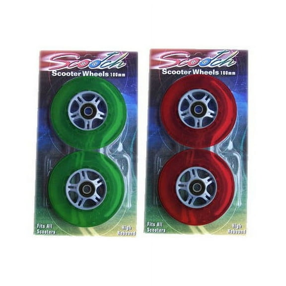 4 NEW SCOOTER WHEELS razor replacement 2 Green 2 Red