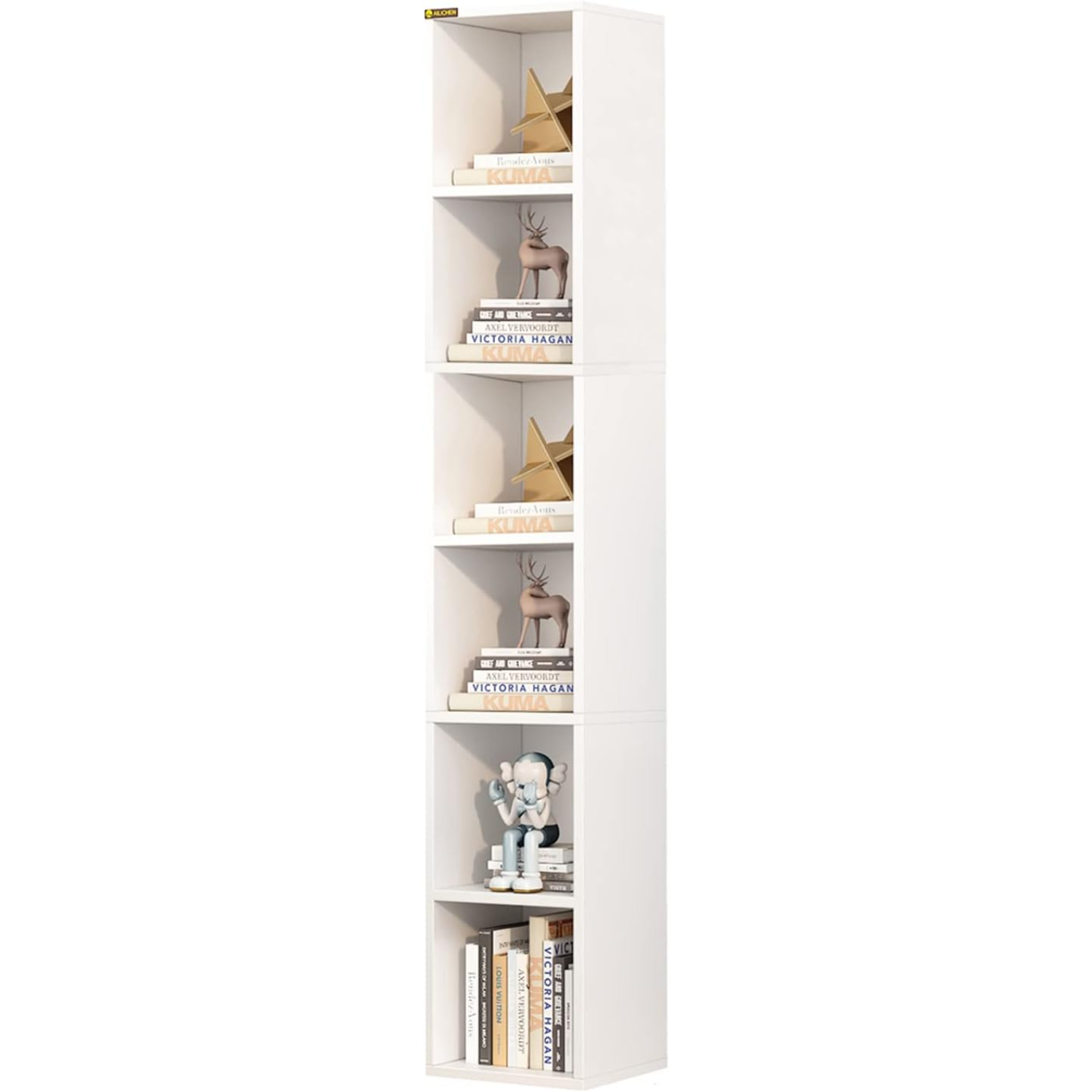 4 Narrow Bookcase Bookshelf 4Tier Open Bookcase Cubby Bookshelf Narrow Cube Display Shelves