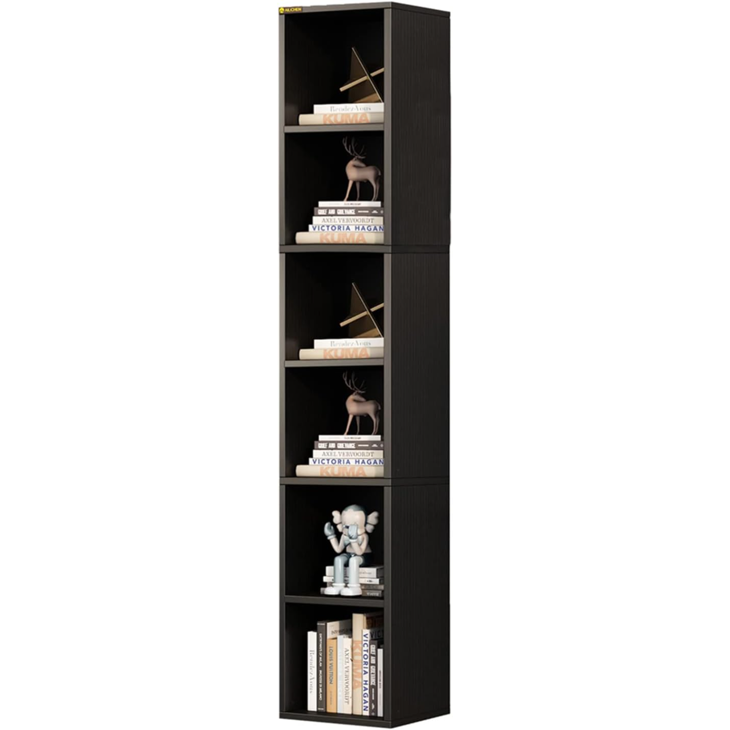 4 Narrow Bookcase Bookshelf 4Tier Open Bookcase Cubby Bookshelf Narrow Cube Display Shelves